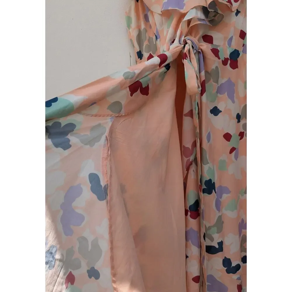 Anthropologie Hutch Maxi Dress Garden Party Printed Wrap Size XS NWT